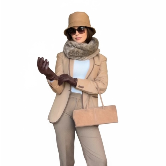 Tan Blazer with Brown Trim - Small - Picture 7 of 8